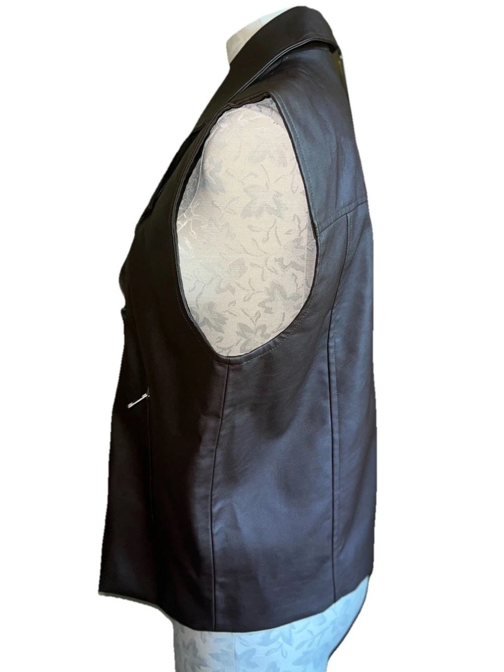 Mustard Seed Faux Leather Oversized Moto Vest Jacket Brown Size Small NWT - Picture 12 of 15